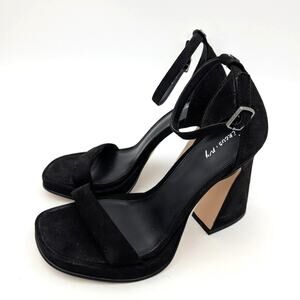 Circus NY Holmes Ankle Strap Block Heeled Sandal Women's Black Size US6 EU37